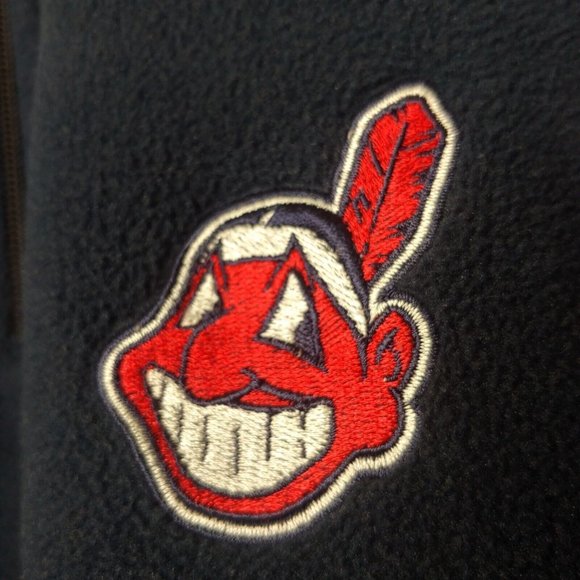 Cleveland Indians Antigua Men XL Fleece Jacket Pullover Blue MLB Wahoo Guardians - Picture 2 of 8